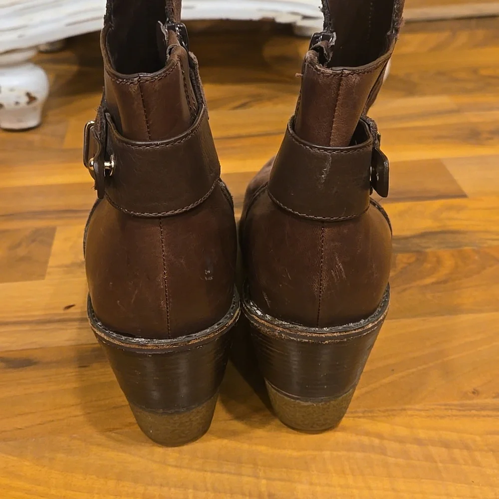 Cole Haan/Nike Air Brown Suede Wedge Ankle Boots